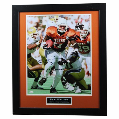 Ricky Williams Autographed Miami Dolphins 16x20 HM Running White Jersey  Photo - Beckett W Auth *White