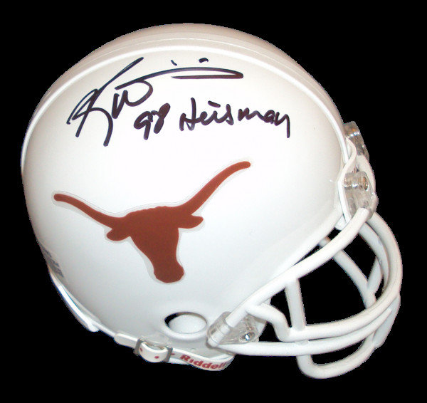 Ricky Williams Autographed Texas Longhorns Schutt Mini Helmet JSA W Auth *Black 