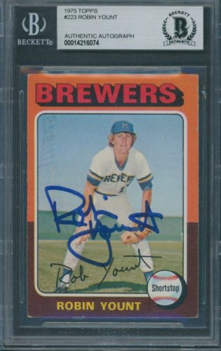 Robin Yount Autographed Signed 1975 Topps #223 Beckett Authentic