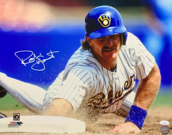 Robin Yount Signed Milwaukee Brewers Mini Helmet Great Autographed