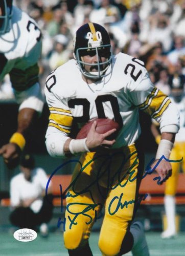 Rocky Bleier Signed Pittsburgh Steelers Salute to Service Mini Helmet with 4X SB Champs