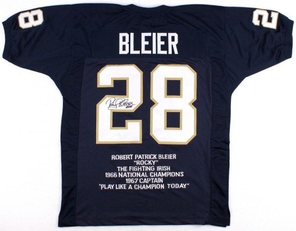rocky bleier autographed jersey