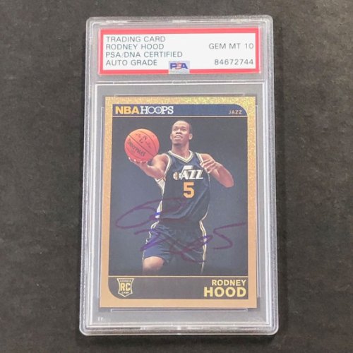 Rodney Hood Autographed Signed 2014-15 NBA Hoops Gold #280 Auto 10 PSA Slabbed Rc Jazz