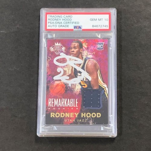 Rodney Hood Autographed Signed 2014-15 Panini Court Kings #32 Auto 10 PSA Slabbed Rc Jazz