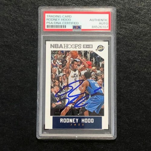 Rodney Hood Autographed Signed 2015-16 NBA Hoops #98 Card PSA Slabbed Jazz