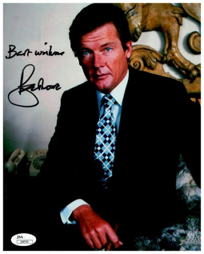 Roger Moore Signed 11x14 James Bond 007 photo auto #6 w/ Beckett BAS COA 