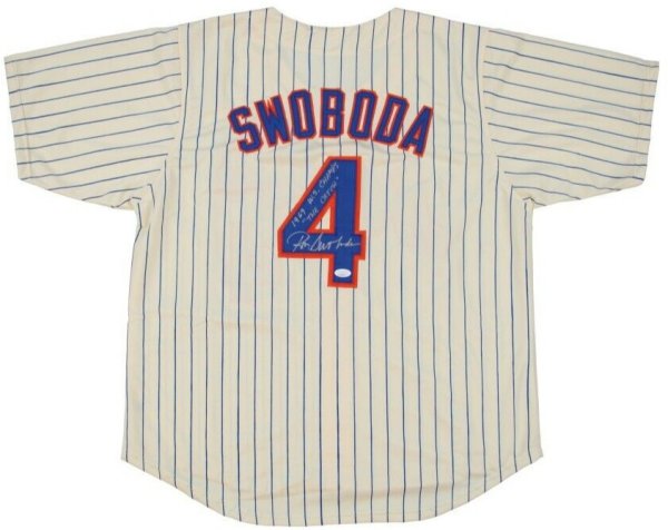 Ron Swoboda Signed 69 Champs Inscription New York Grey Baseball Jersey (JSA)