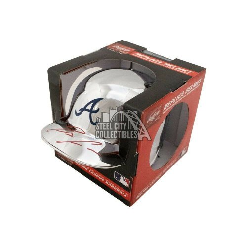 Ronald Acuna Jr. Autographed Signed Atlanta Braves Chrome Mini Batting Helmet - JSA COA