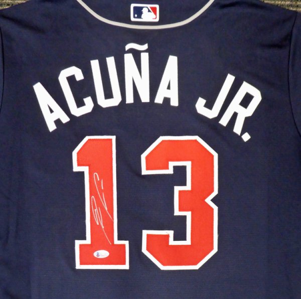 Ronald Acuna Jr Autographed Atlanta Braves Jersey White & Blue