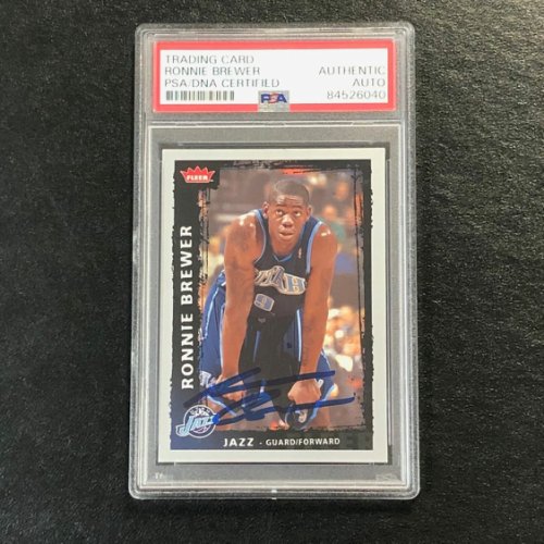 Ronnie Brewer Autographed Signed 2008-09 Fleer #128 Card Auto PSA Slabbed Jazz