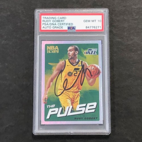 Rudy Gobert Autographed Signed 2015-16 Panini NBA Hoops #Tp-10 Card Auto 10 PSA Slabbed Jazz