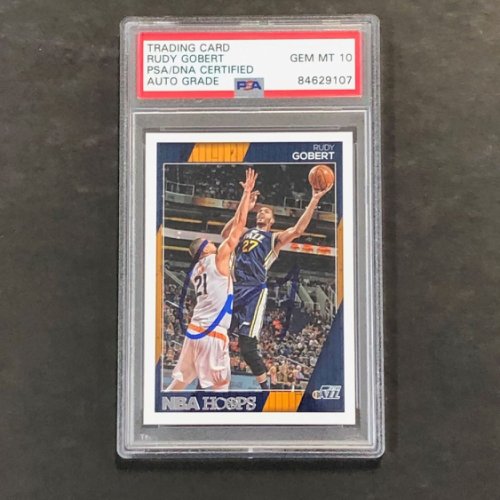 Rudy Gobert Autographed Signed 2016-17 NBA Hoops #56 Card Auto 10 PSA Slabbed Jazz