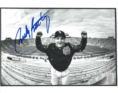 Rudy Ruettiger Autographed Signed Notre Dame Fighting Irish Stadium B&W  8X10 Photo- Rudy 45 Hologram