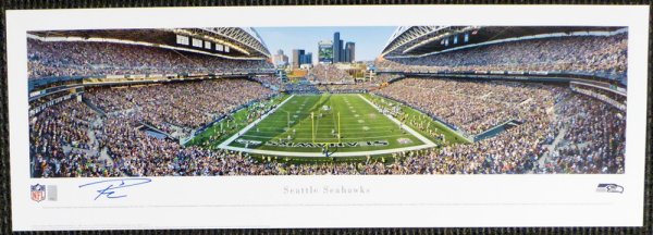 Russell Wilson Autographed Signed 13X40 Century Link Field Panoramic Photo Seattle Seahawks Rw Holo #131231