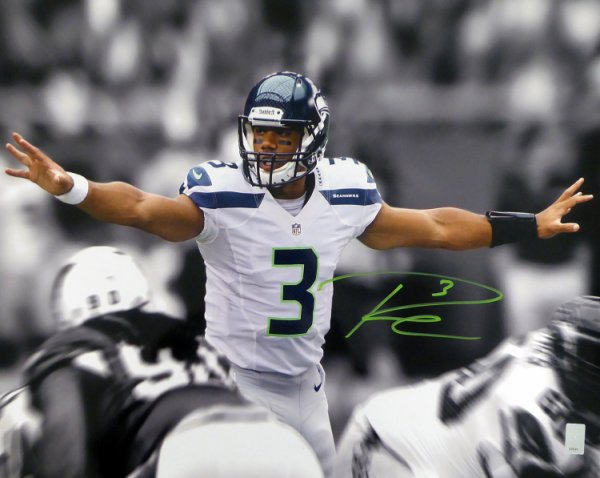 Russell Wilson Autographed Signed 16X20 Photo Seattle Seahawks First Game Rw Holo #160944