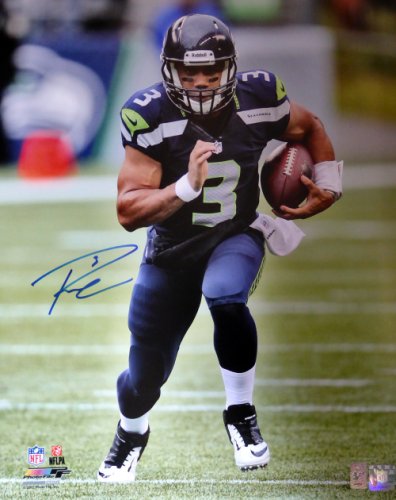 Russell Wilson Autographed 16x20 Photo Seattle Seahawks Action