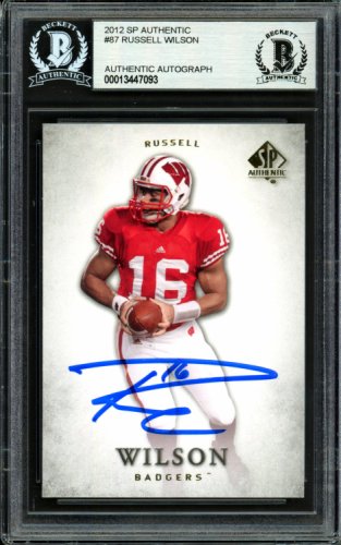 Russell Wilson Autographed Signed 2012 Sp Authentic Rookie Card #87 Seattle Seahawks Beckett Beckett
