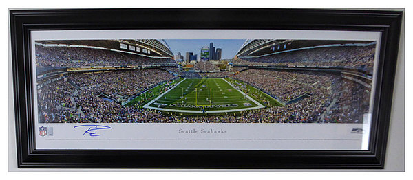 Russell Wilson Autographed Signed Framed Seattle Seahawks Panoramic Photo Rw Holo #131941