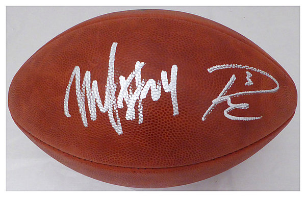 Russell Wilson & Marshawn Lynch Autographed NFL Leather Football Seattle  Seahawks RW & ML Holo #45022