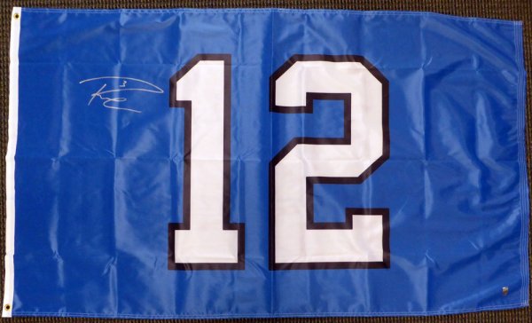 Russell Wilson Autographed Signed Seattle Seahawks 12Th Man 3X5 12 Flag Rw Holo #130716