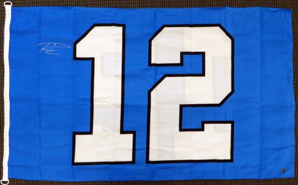 Russell Wilson Autographed Signed Seattle Seahawks 12Th Man 3X5 12 Flag Rw Holo #130717