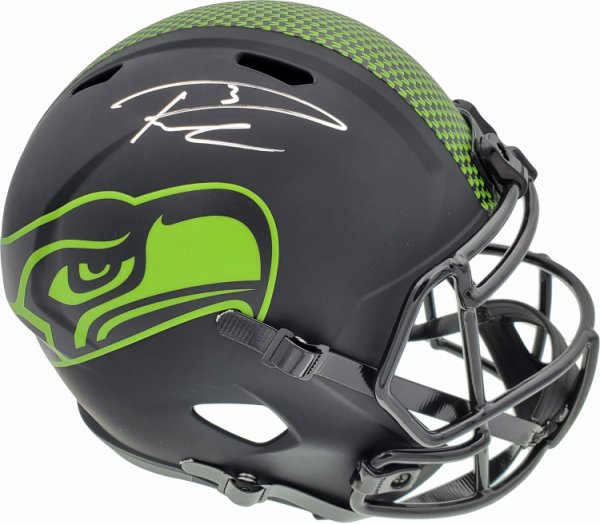 Russell Wilson Autographed Signed Seattle Seahawks Eclipse Black Full Size Speed Replica Helmet In Silver Rw Holo