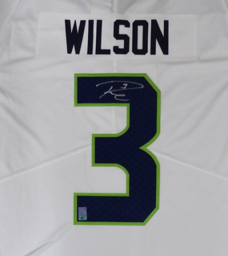 Russell Wilson Autographed Signed Seattle Seahawks White Nike Twill Jersey Size Xl Rw Holo #159118