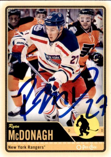 Ryan Mcdonagh Autographed Signed 2012-13 O-Pee-Chee New York Rangers Hockey Card - Main Line Autographs