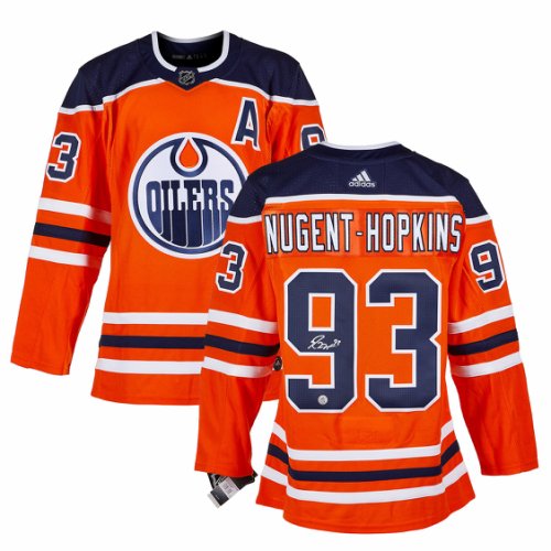 Ryan Nugent-Hopkins Edmonton Oilers Autographed Navy Action 8x10 Pho –  Pro Am Sports