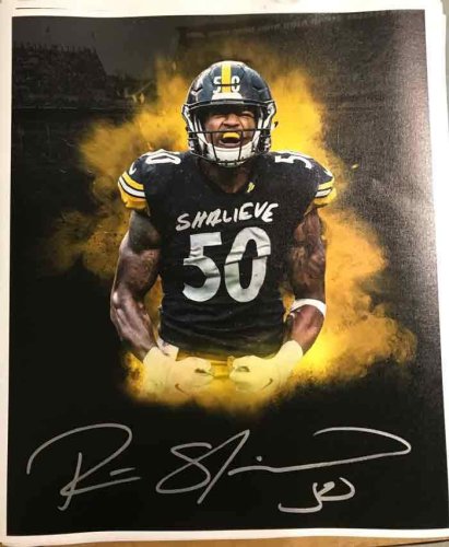 Ryan Shazier Autographed Signed Color Burst Flexing Canvas With Shalieve