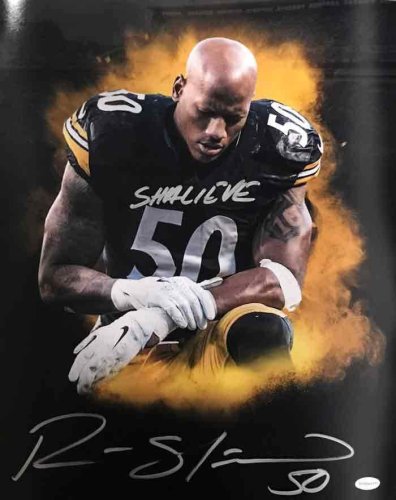 FRAMED Autographed/Signed RYAN SHAZIER 33x42 Pittsburgh Black