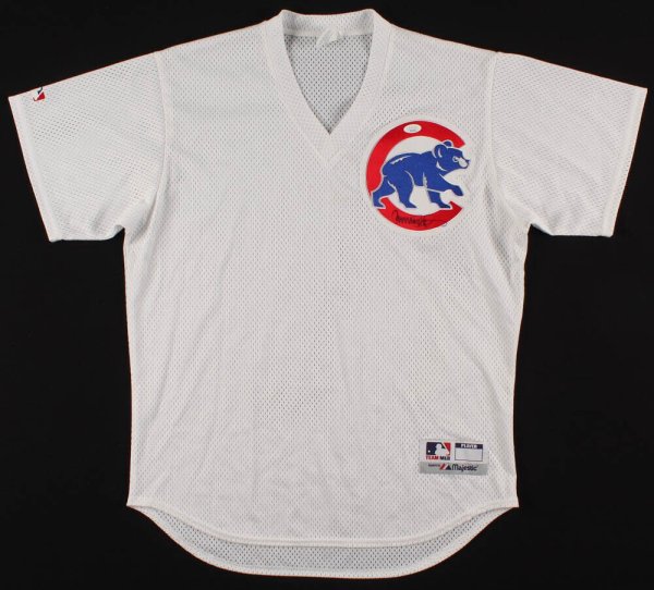 Ryne Sandberg Signed Chicago Cubs Throwback White Cooperstown Collection Majestic Basball Jersey w/HOF'05