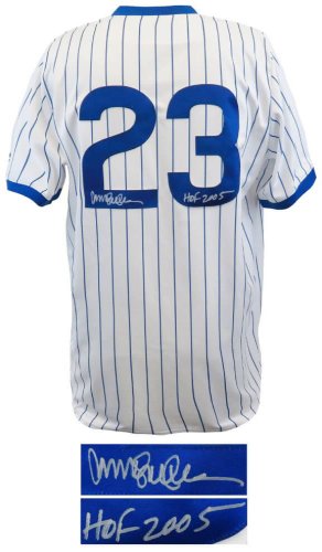 Framed Ryne Sandberg Chicago Cubs Autographed Blue Mitchell & Ness  Authentic Jersey with HOF 05 Inscription