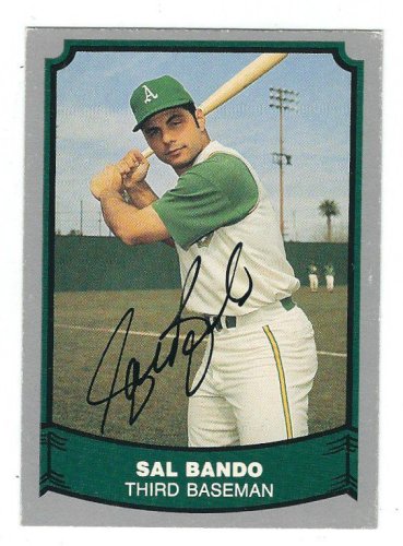 SAL BANDO AUTOGRAPHED CUSTOM JERSEY (OAKLAND ATHLETICS) - JSA COA!