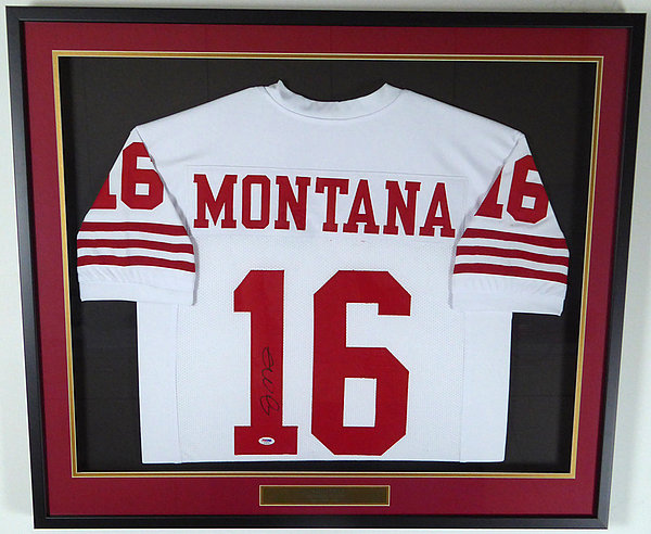 joe montana signed jersey framed