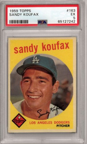 1959 Topps Sandy Koufax Signed Baseball Card Los Angeles Dodgers PSA DNA COA
