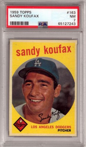 1959 SANDY KOUFAX Topps Trading Card-HALL OF FAME-DODGERS-PSA 4