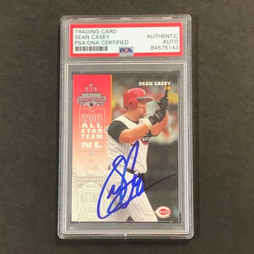 Sean Casey autographed baseball card (Cincinnati Reds) 2001