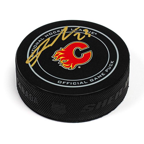 Sean Monahan Calgary Flames Autographed 2013 NHL Draft Logo Hockey Puck