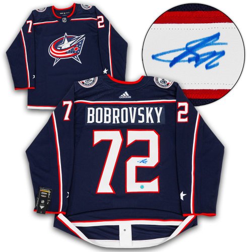 Sergei Bobrovsky Columbus Blue Jackets Autographed Signed Adidas Authentic Hockey Jersey