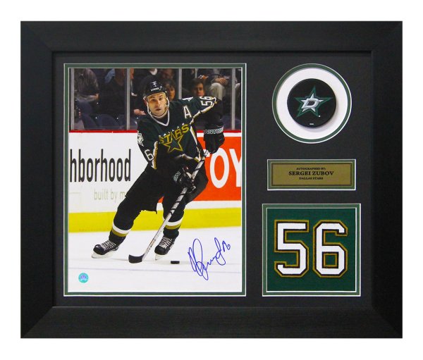 Sergei Zubov Dallas Stars Autographed Signed Franchise Jersey Number 20x20 Frame