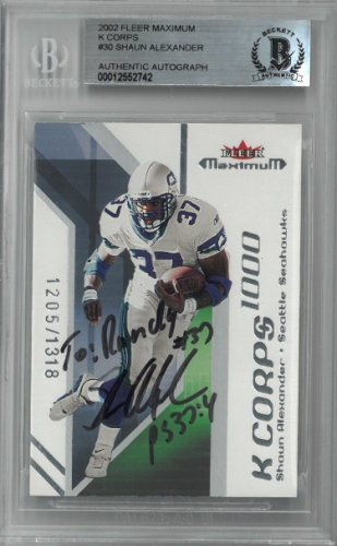 : Seahawks Shaun Alexander Autographed Blue Jersey Beckett BAS  Stock #197073 : Sports & Outdoors