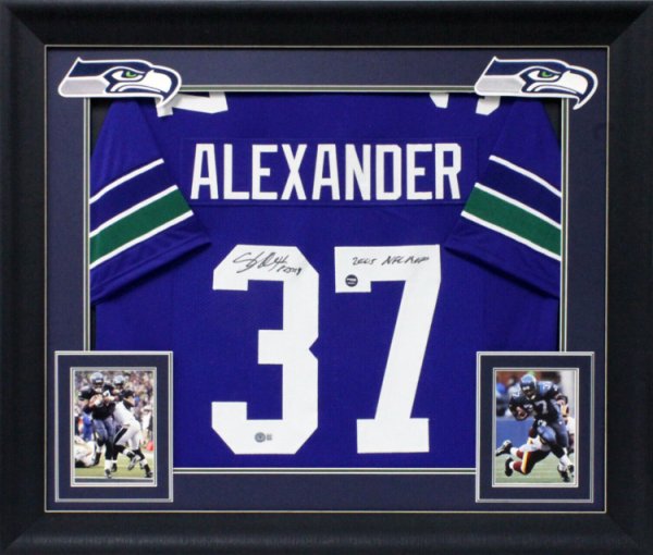 : Seahawks Shaun Alexander Autographed Blue Jersey Beckett BAS  Stock #197073 : Sports & Outdoors