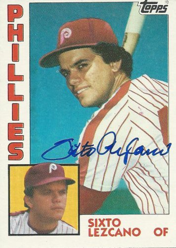 1981 BREWERS Sixto Lezcano signed card Fleer #513 AUTO Autographed Milwaukee