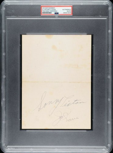 Sonny Liston Autographed Signed & Joe Louis 1950'S Thunderbird Theatre Card PSA DNA