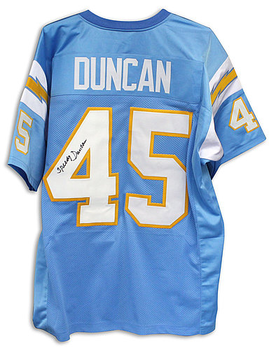 Speedy Duncan San Diego Chargers Autographed Signed Blue Jersey