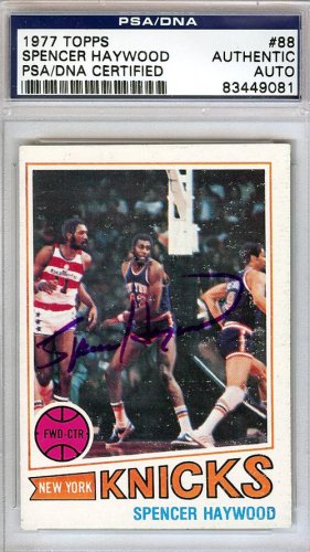 Spencer Haywood Autographed Signed 1977 Topps Card #88 New York Knicks PSA/DNA