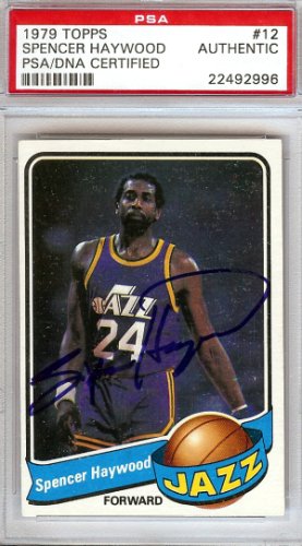Spencer Haywood Autographed Signed 1979 Topps Card #12 Utah Jazz PSA/DNA