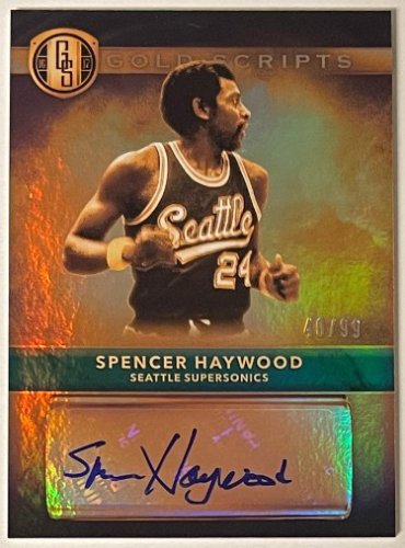 Spencer Haywood Autographed Signed 2015-16 Panini Gold Standard Gold Scripts Basketball Auto Card #34- 40/99 (Seattle Supersonics/HOF)