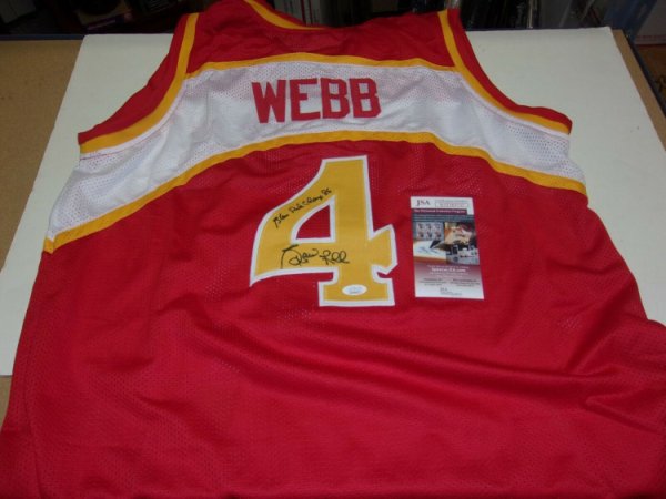 Spud Webb Signed Sacramento Kings Jersey (Beckett) 1986 Slam Dunk